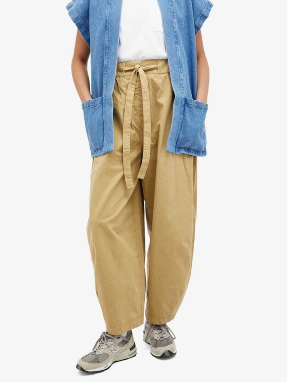 GIRLS OF DUST Women's U Sultan Pants in Latte Linen Cotton Size Large GUC